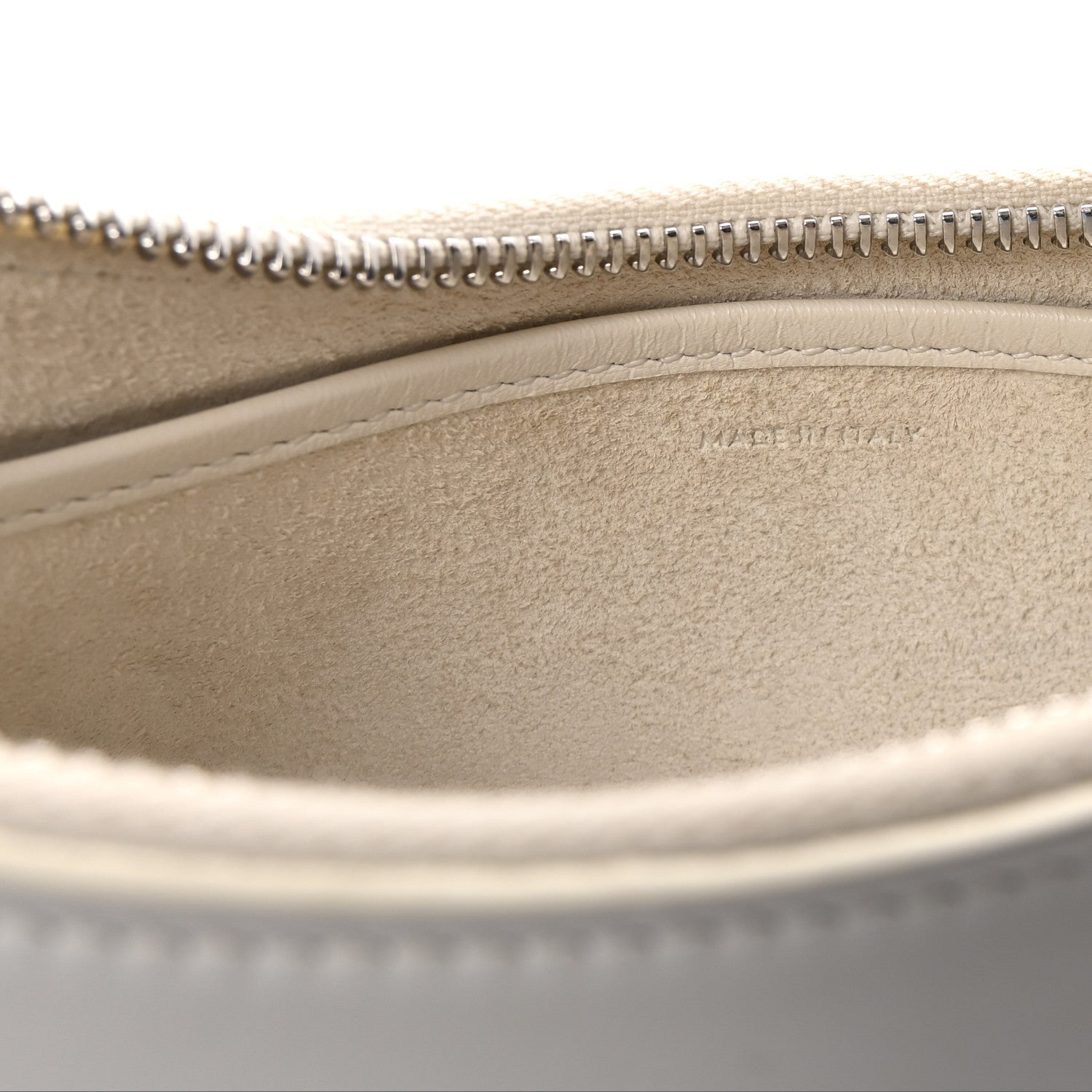 Smooth Calfskin Ava Logo Shoulder Bag White