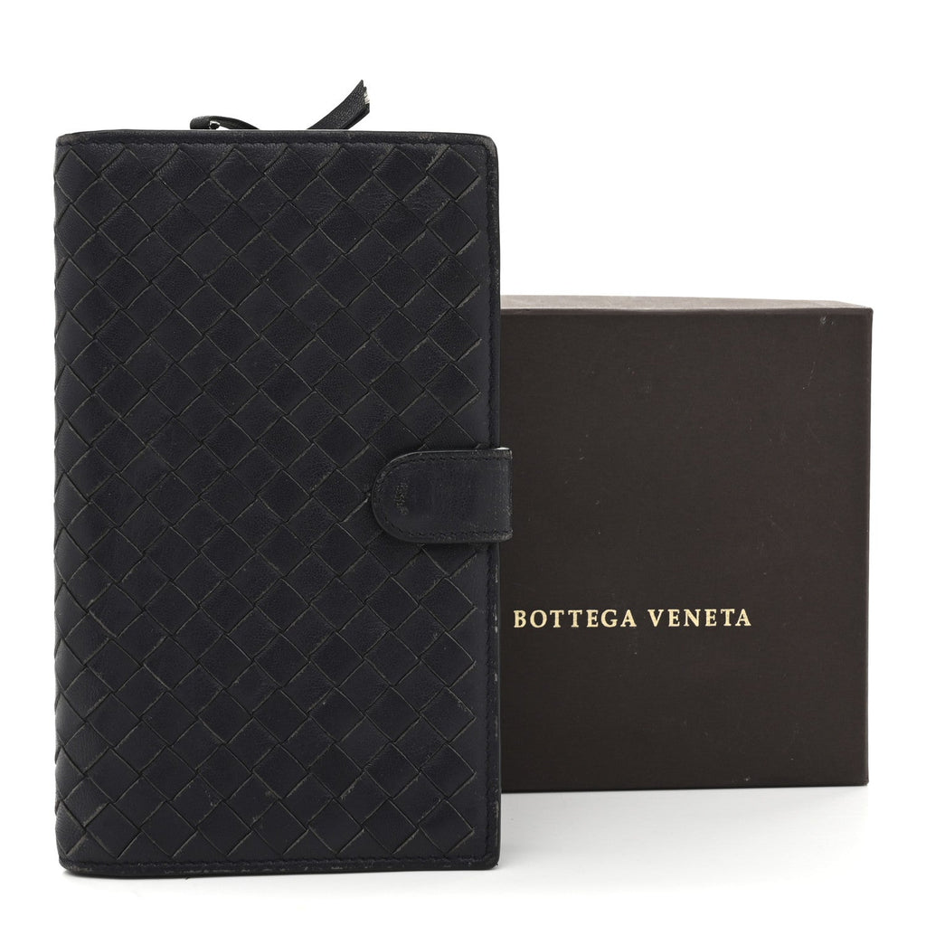 Nappa Intrecciato Continental Snap Wallet Grey