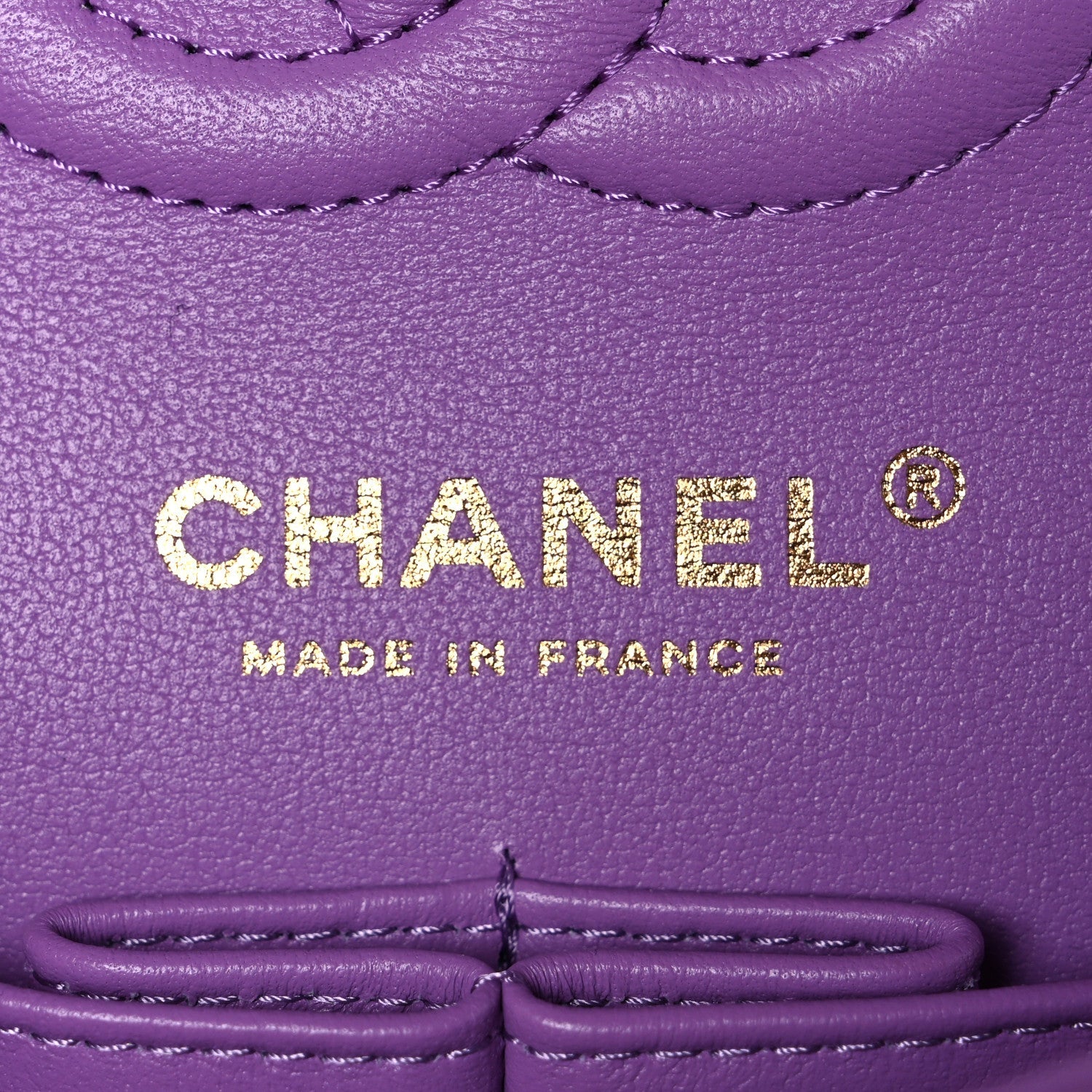 Caviar Quilted Small Double Flap Purple