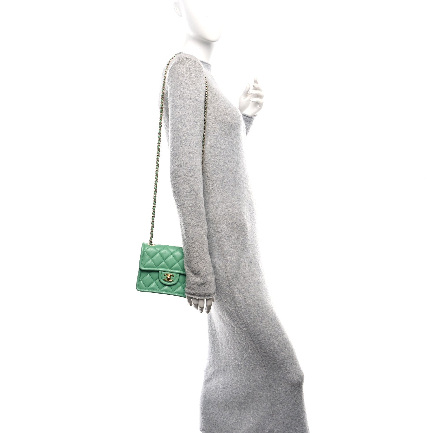 Caviar Quilted Mini Sweet Classic Flap Green