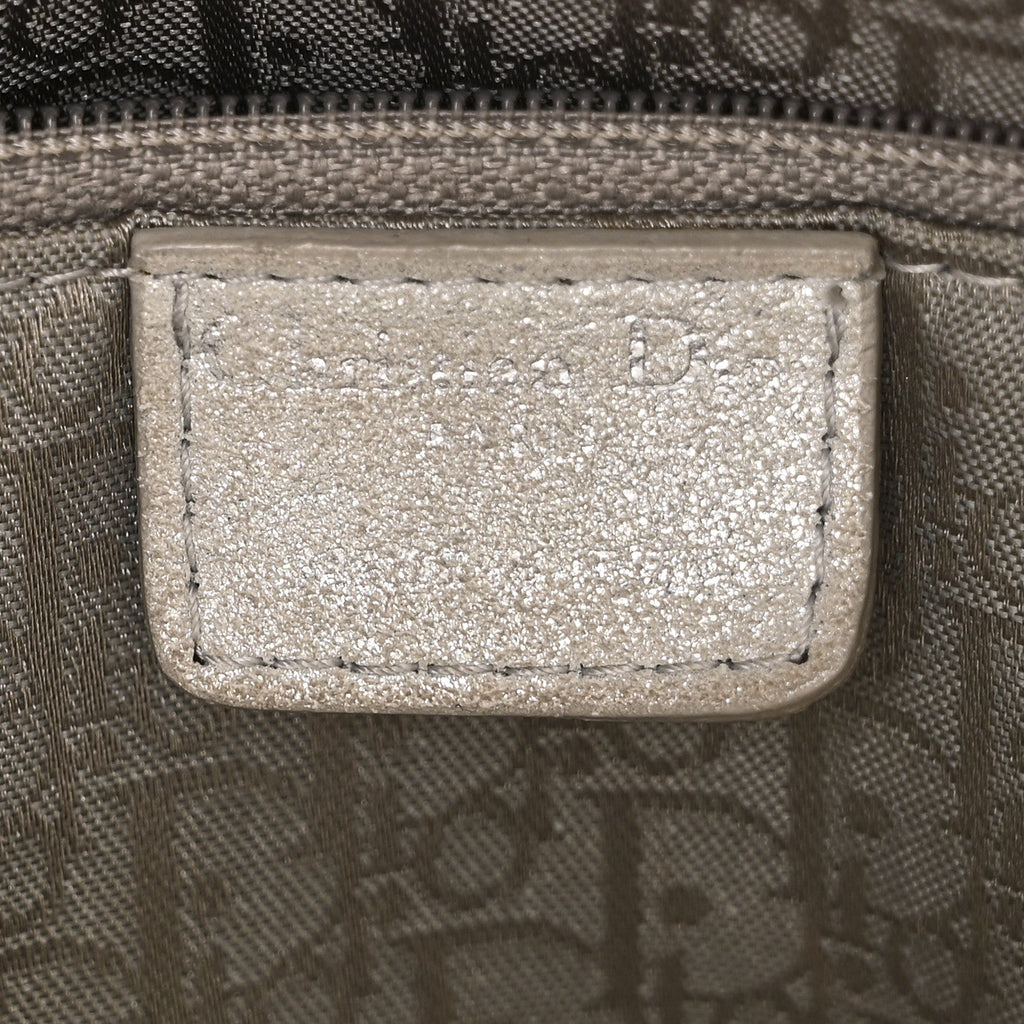 Metallic Nubuck Cannage Medium Lady Dior Silver