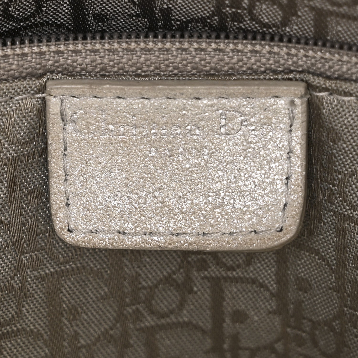 Metallic Nubuck Cannage Medium Lady Dior Silver