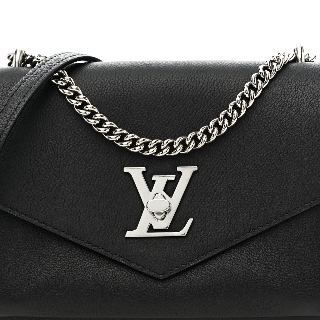 Soft Calfskin Mylockme Chain Bag BB Black