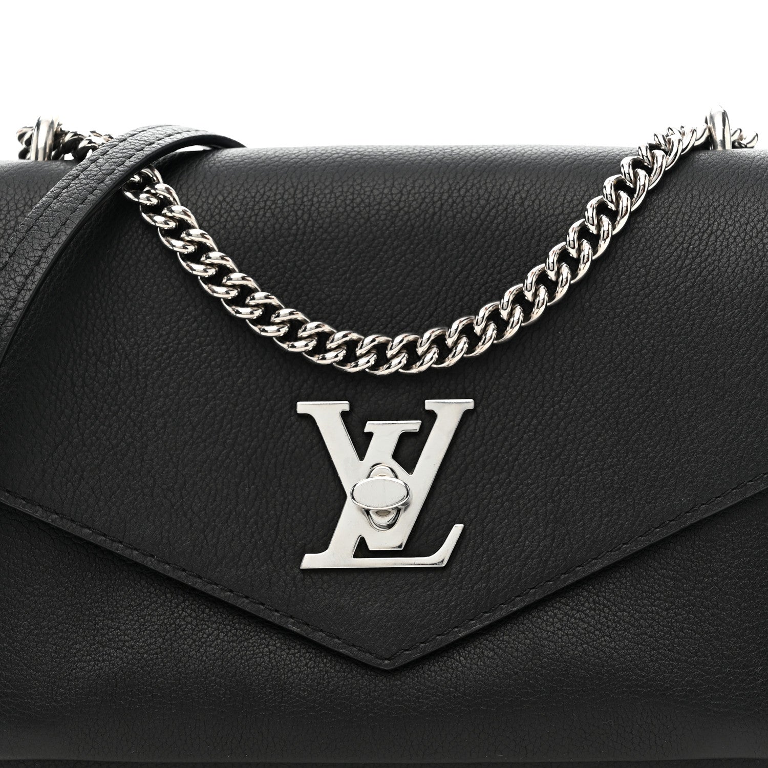 Soft Calfskin Mylockme Chain Bag BB Black