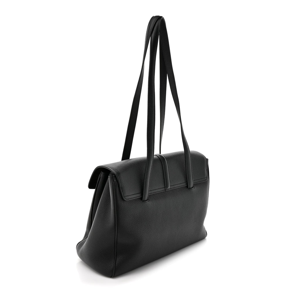 Supple Grained Calfskin Medium Soft 16 Bag Black