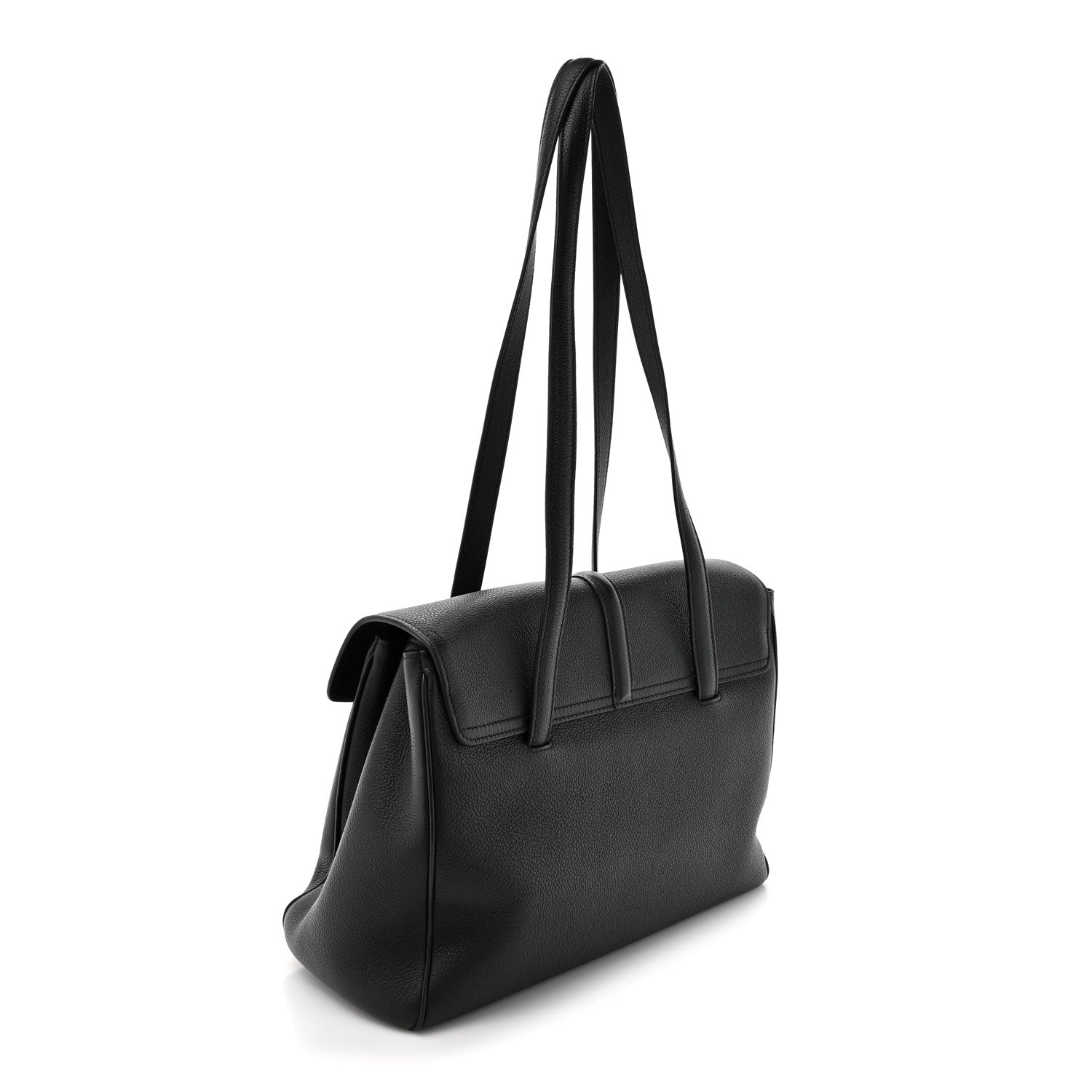 Supple Grained Calfskin Medium Soft 16 Bag Black