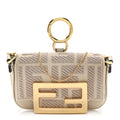 Canvas Vitello King FF Embroidered Nano Maxi Buckle Baguette Charm Nuvola