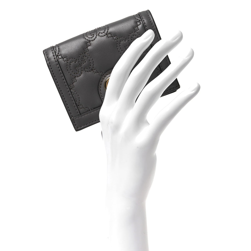 Calfskin GG Matelasse  Case Wallet Grey