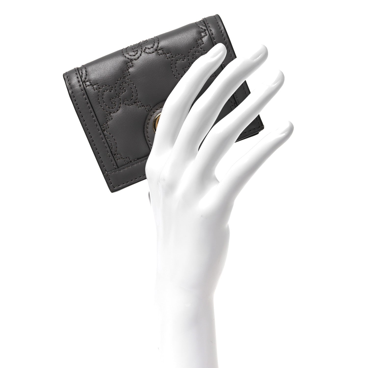 Calfskin GG Matelasse  Case Wallet Grey