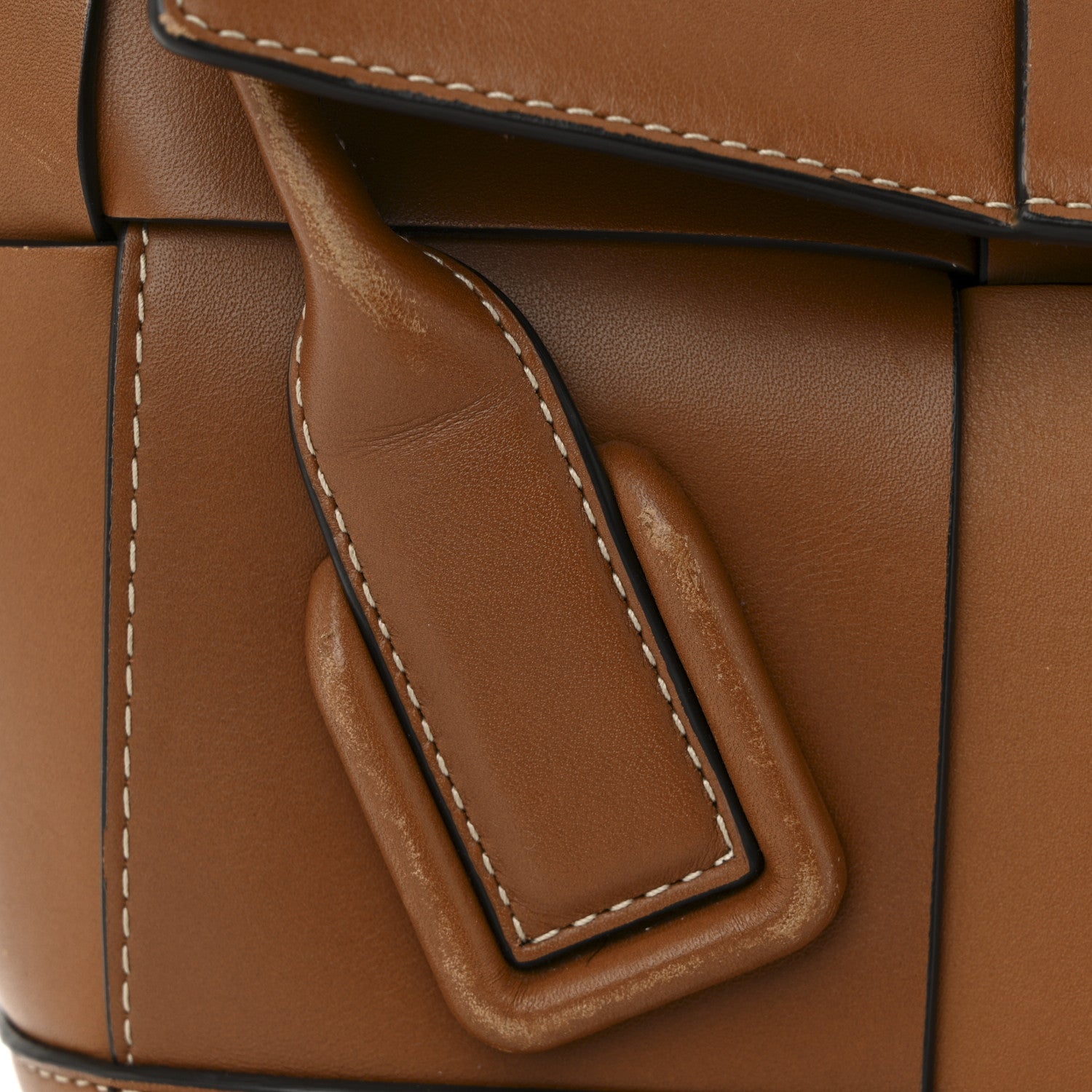French Calfskin Maxi Intrecciato Small Arco Wood