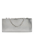 Metallic Calfskin Clutch Silver