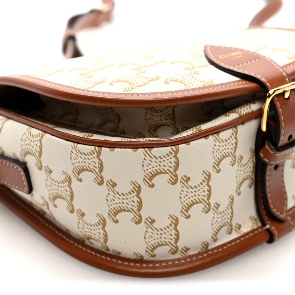 Triomphe Canvas Medium Folco Bag White
