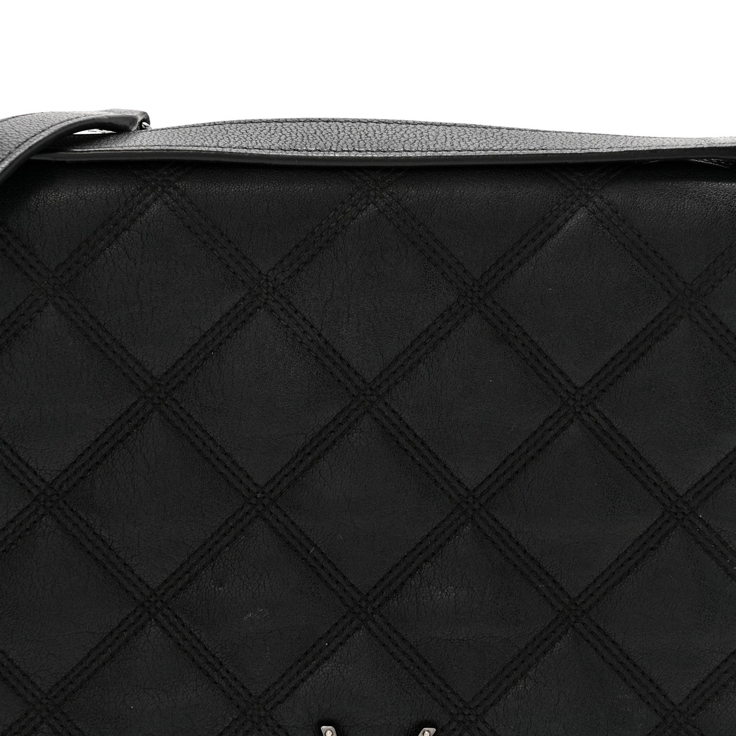 Lambskin Quilted Small Becky Chain Bag Black