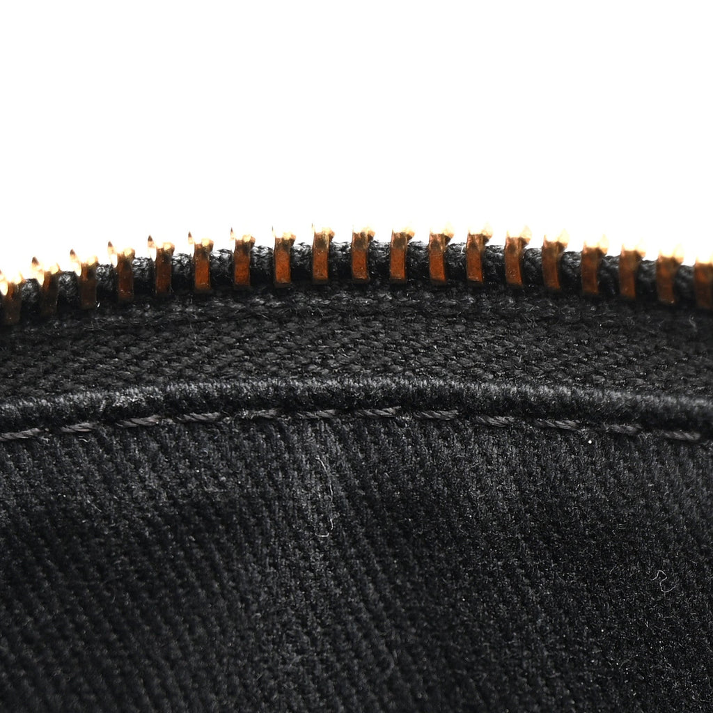 Coated Canvas Medium La Greca Signature Pouch Black Caramel
