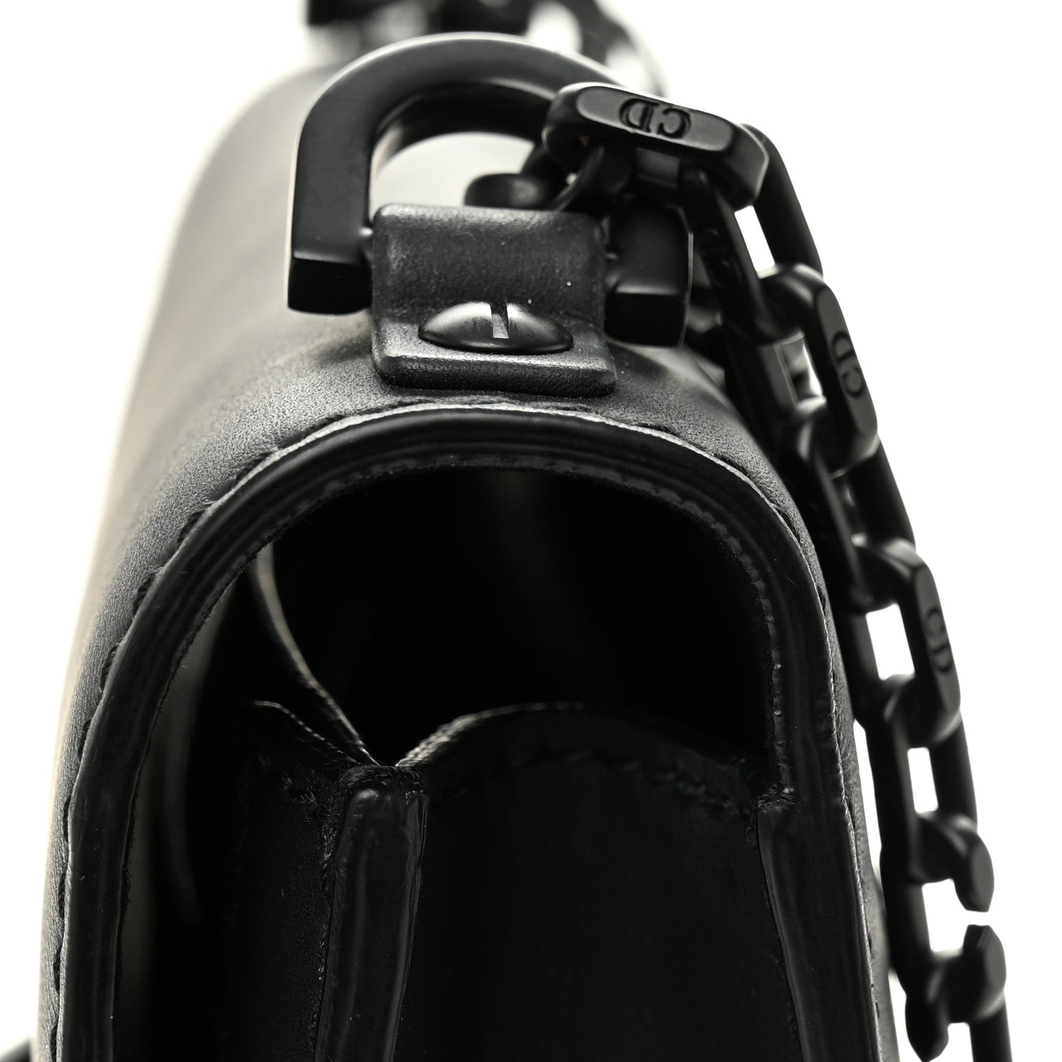 Ultra Matte Calfskin J'Adior Chain Flap Bag Black