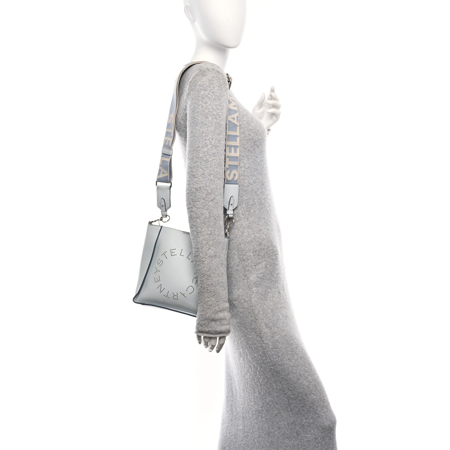 Eco Alter Nappa Perforated Logo Mini Crossbody Light Blue