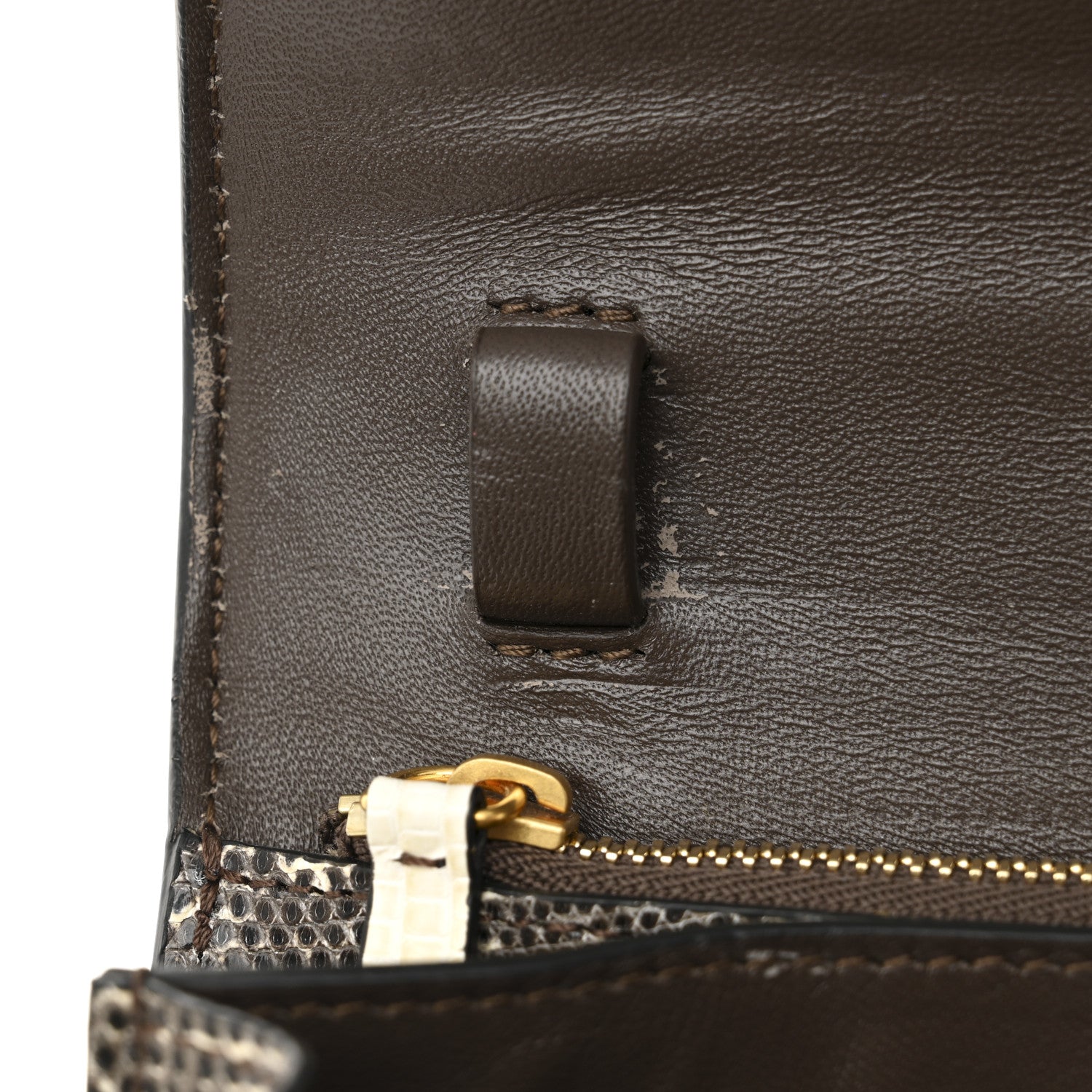 Lizard Medium Classic Box Flap Bag Natural
