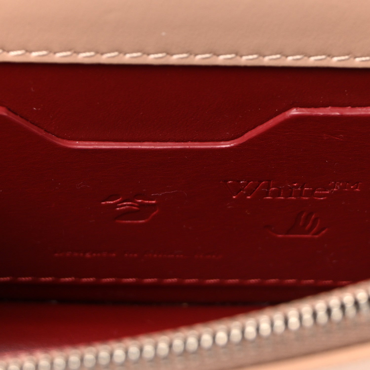OFF WHITE Patent Jitney 0.5 Crossbody Bag Nude