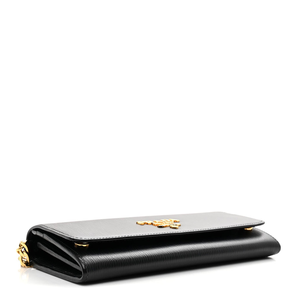 Vitello Move Metal Oro Chain Wallet Black