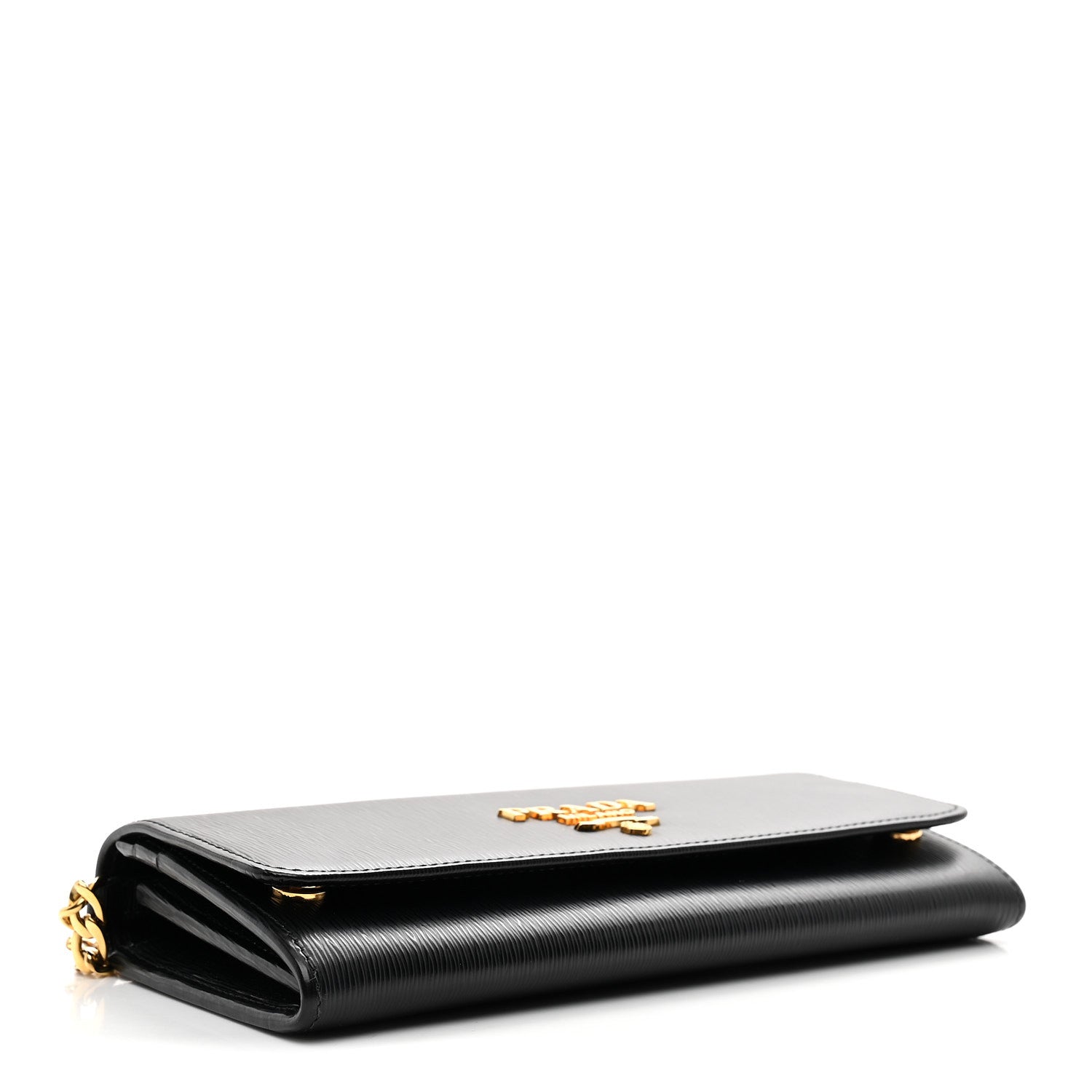Vitello Move Metal Oro Chain Wallet Black