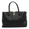 Calfskin Cerf Executive Shopper Tote Black