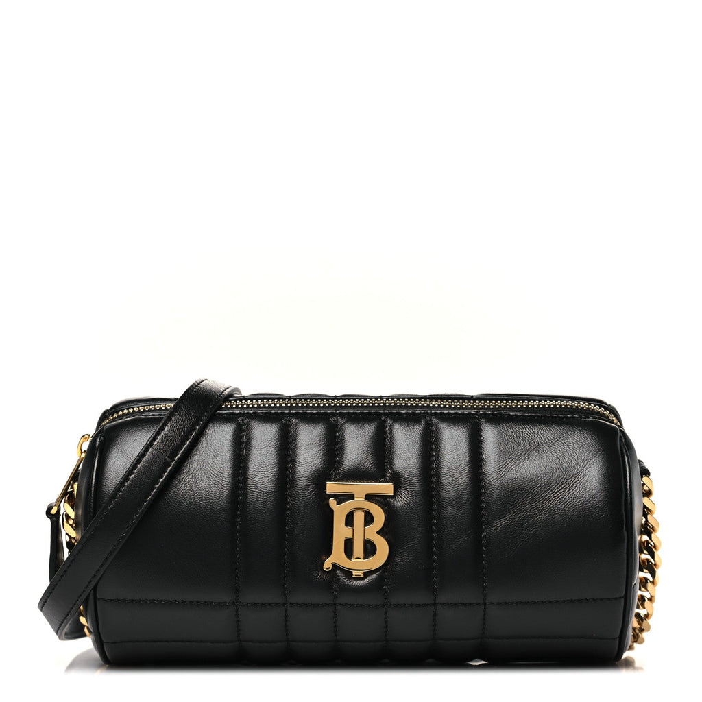 Lambskin Exploded Quilted Check New Barrel Bag Black