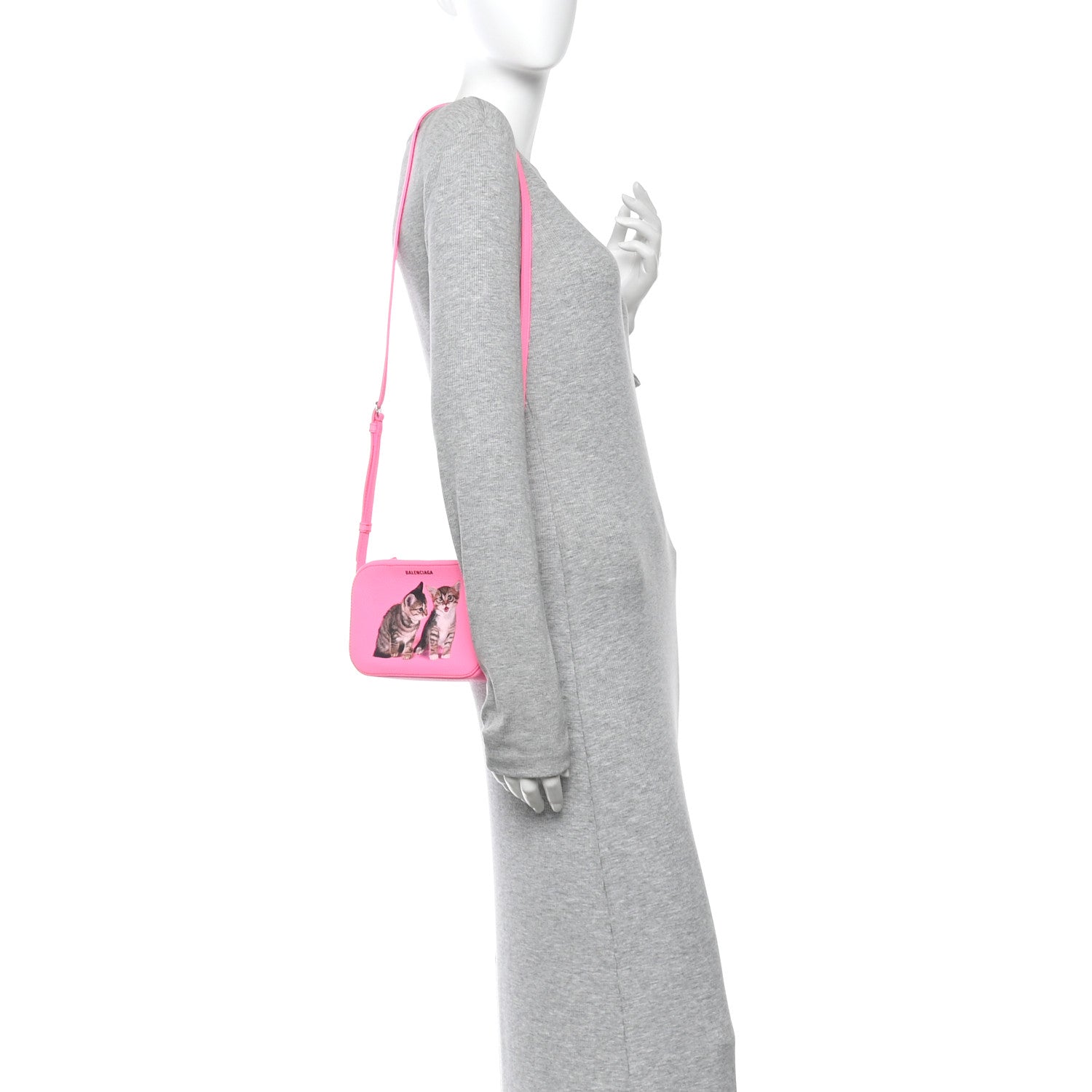 Calfskin Kittens Logo XS Everyday Camera Bag Acid Pink