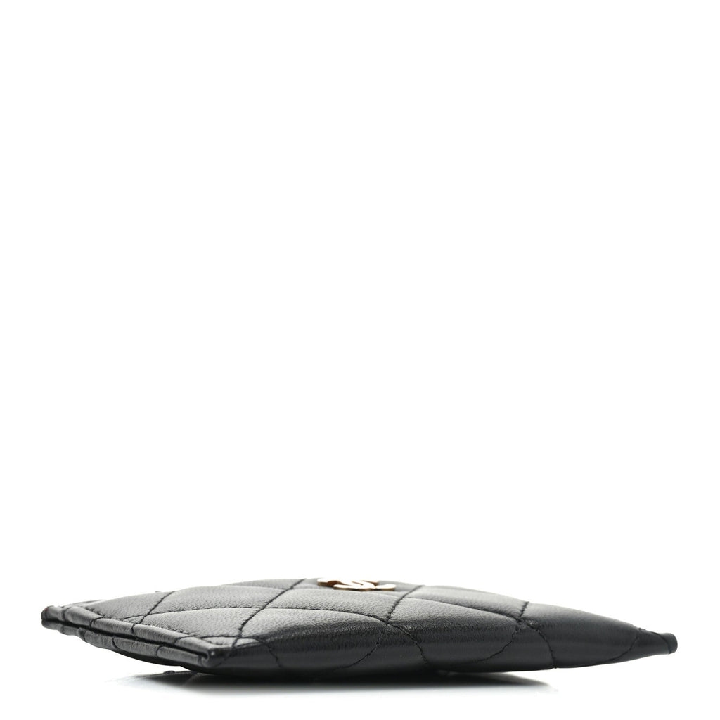 Lambskin Quilted  Holder Black