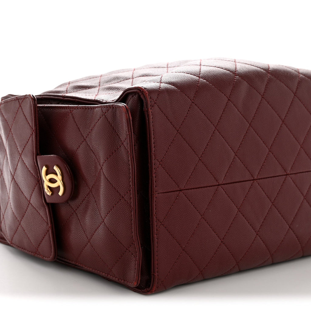 Caviar Quilted Medium Chanel 25 Handbag Burgundy