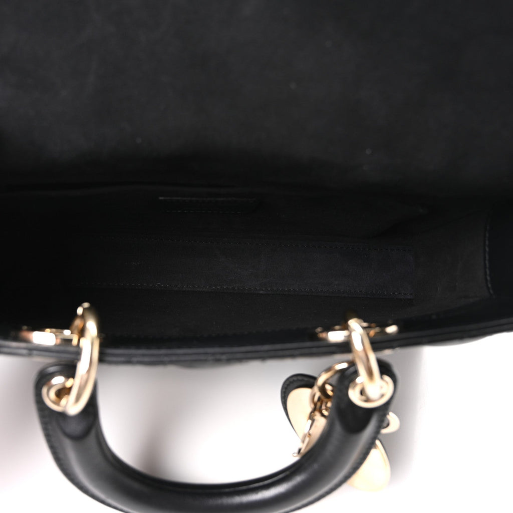 Lambskin Cannage Medium Lady D-Joy Black