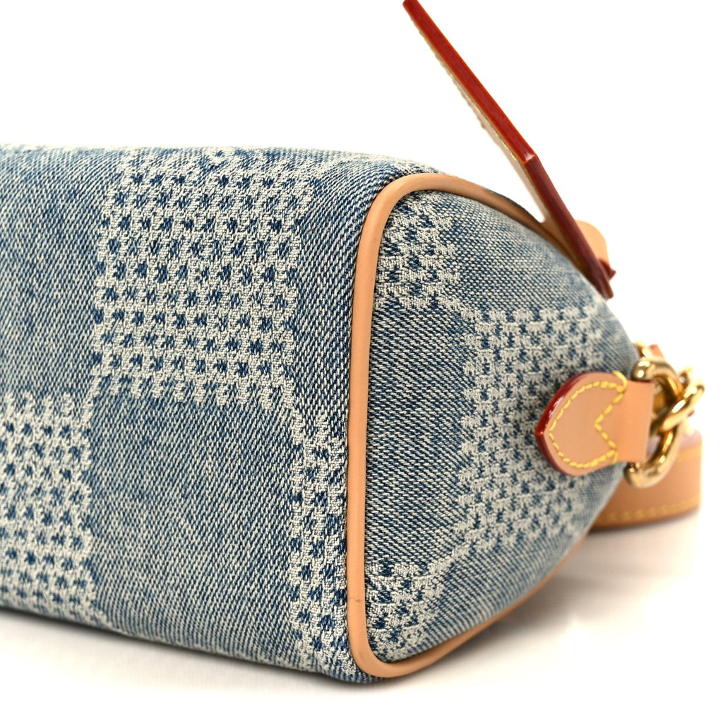Damier Denim 3D Speedy Bandouliere 18 Bleu