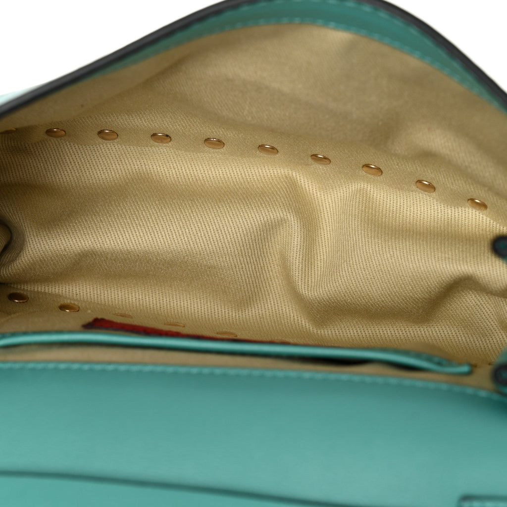 Vitello Small Rockstud Flap Saddle Bag Colibri