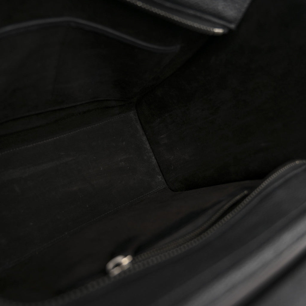 Drummed Calfskin Micro Luggage Black