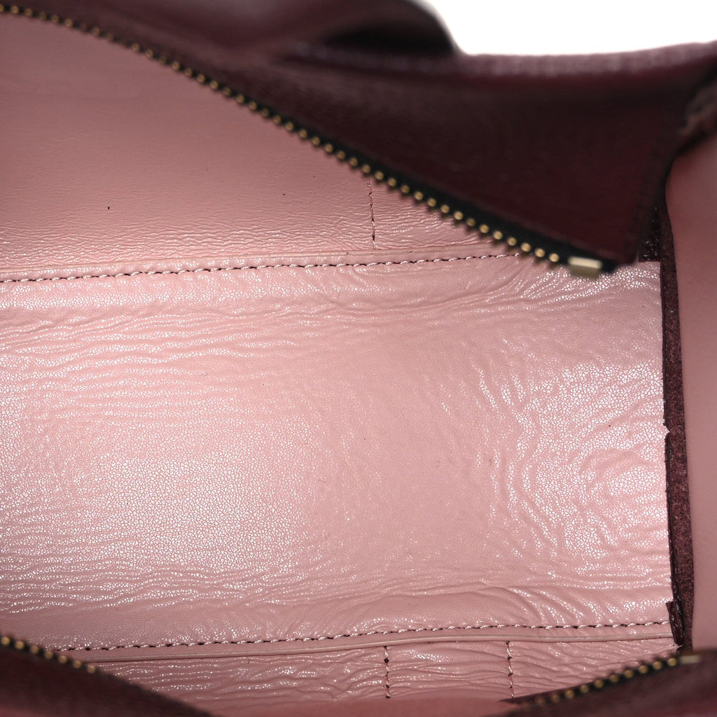 Grained Calfskin Small The Tote Bag Burgundy