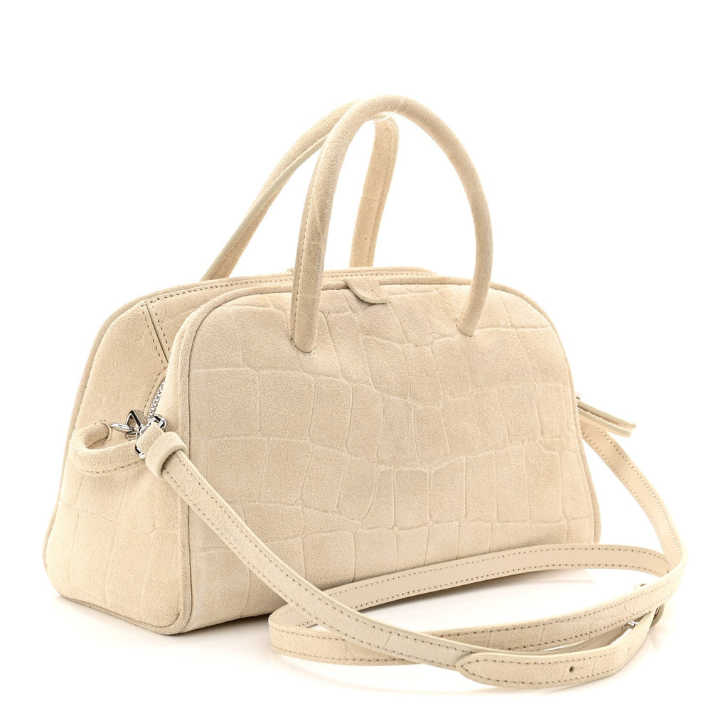 Suede Crocodile Embossed Le Petit Turismo Ivory
