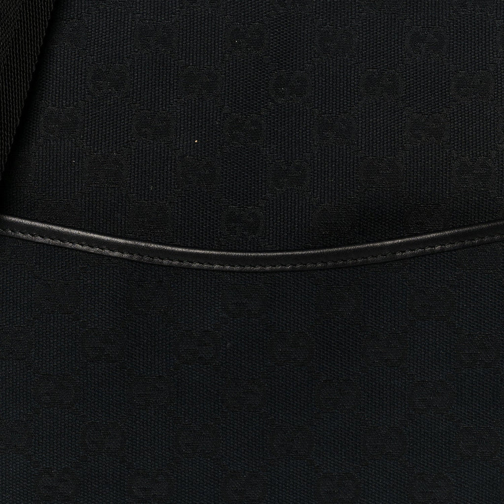Monogram Calfskin Perforated Medium Flat Messenger Bag Black