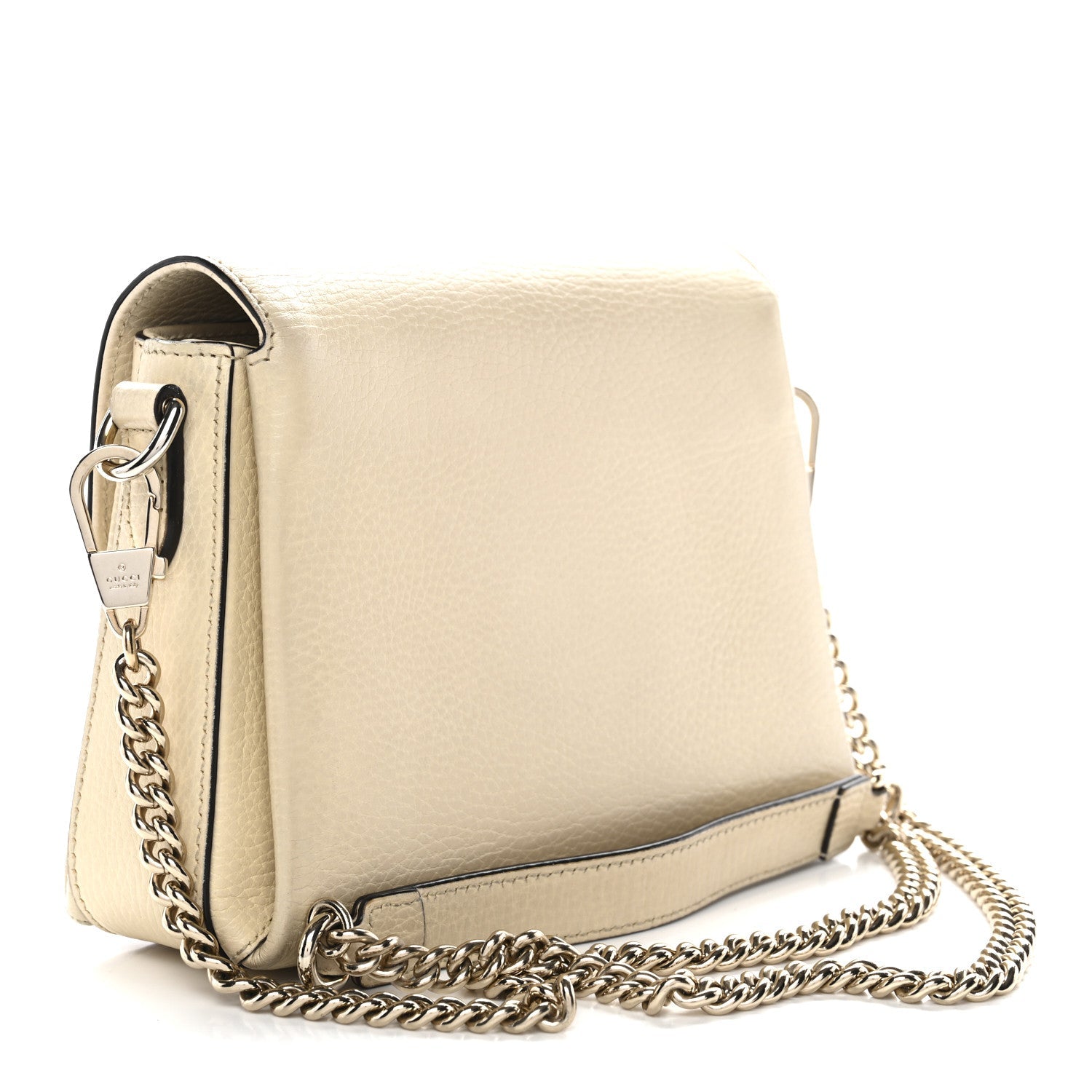 Dollar Calfskin Interlocking G Crossbody Bag Mystic White