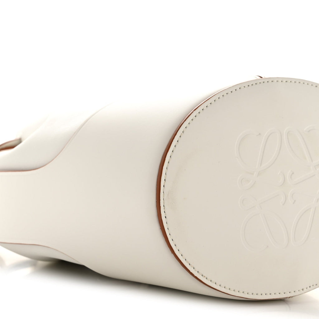 Calfskin Balloon Bucket Bag Soft White
