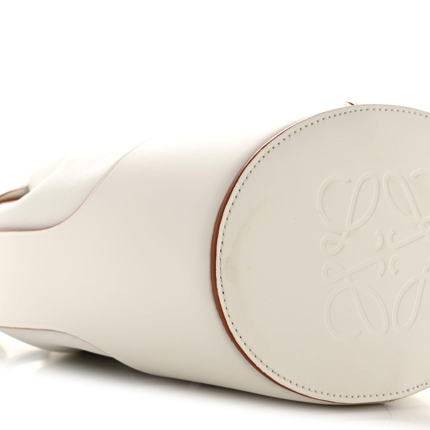 Calfskin Balloon Bucket Bag Soft White