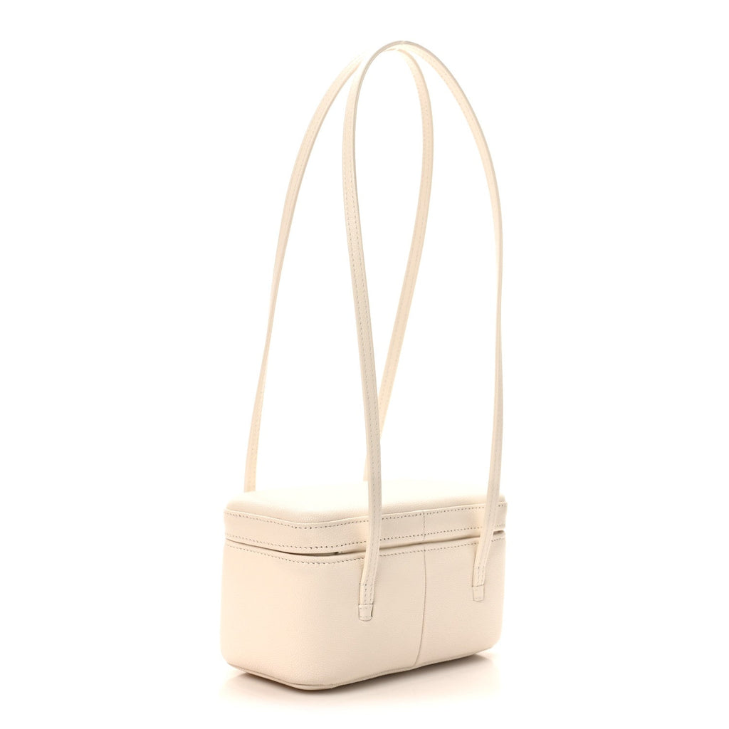 Shiny Caviar Preppy Coco Long Vanity With Strap White