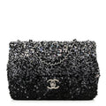 Shaded Sequins Mini Flap Black