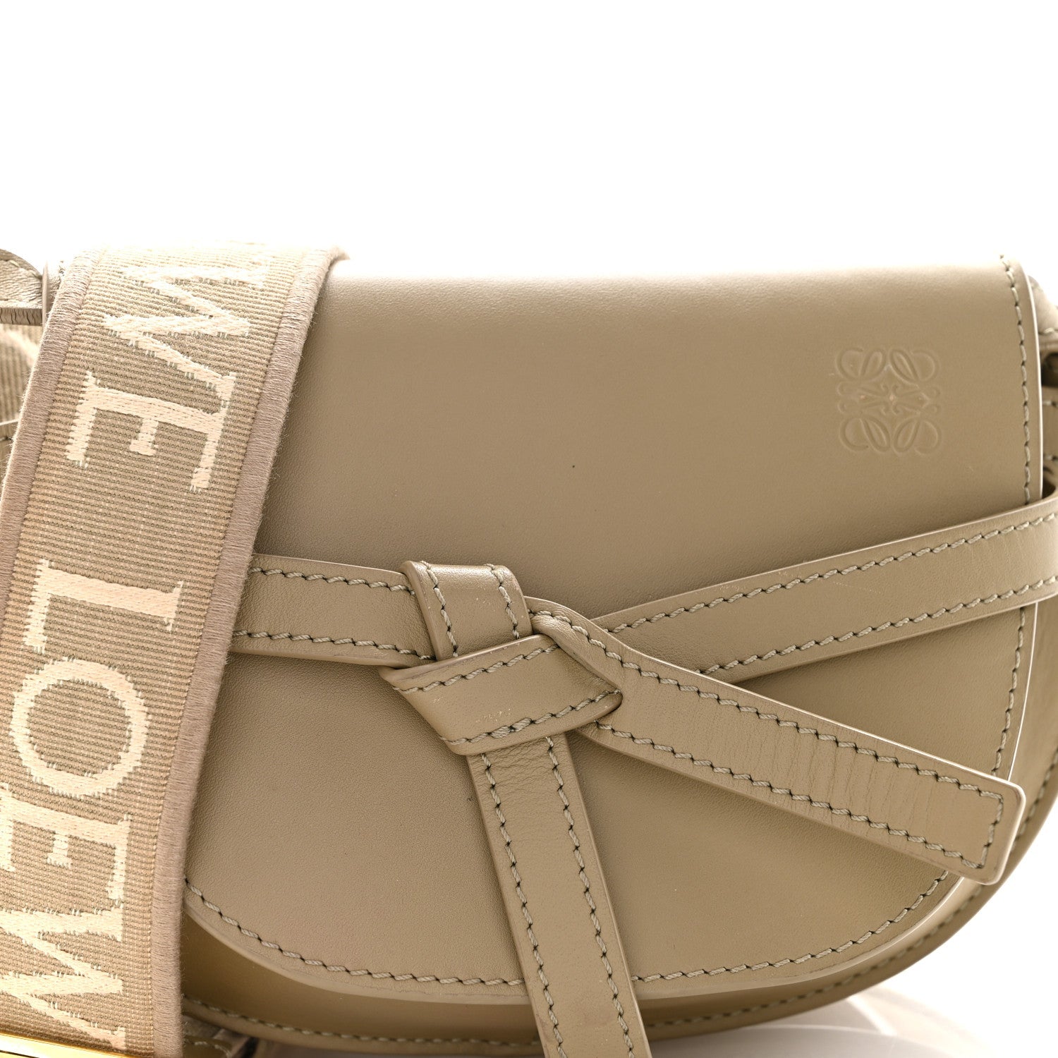 Calfskin Jacquard Mini Gate Dual Bag Butter