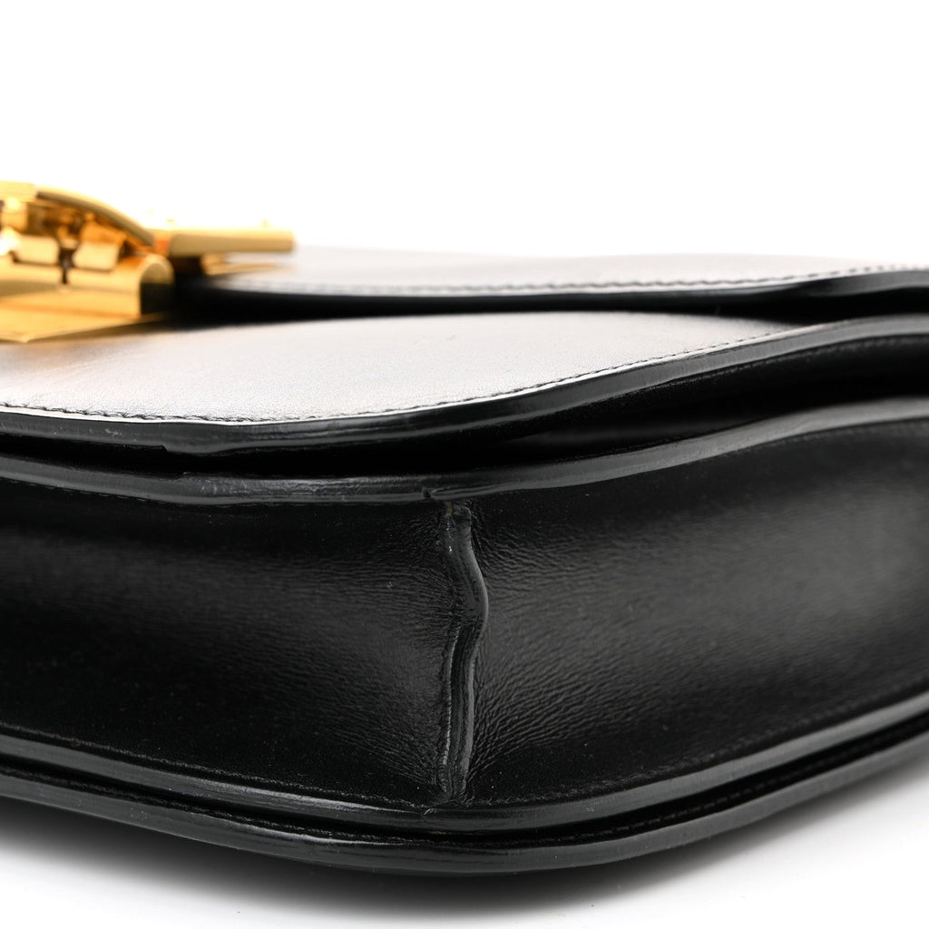 Box Calfskin Medium Classic Box Flap Bag Black
