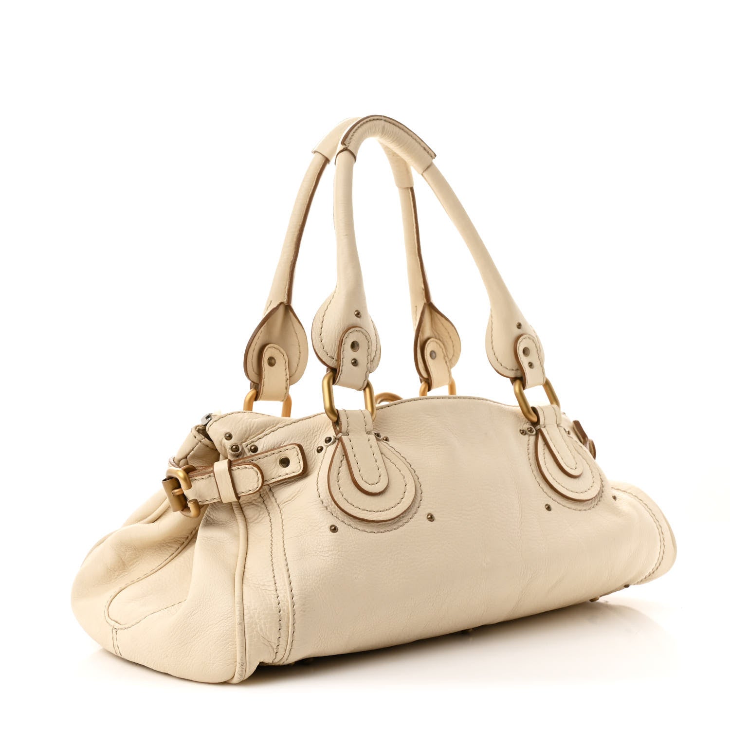 Calfskin Medium Paddington Satchel Ivory