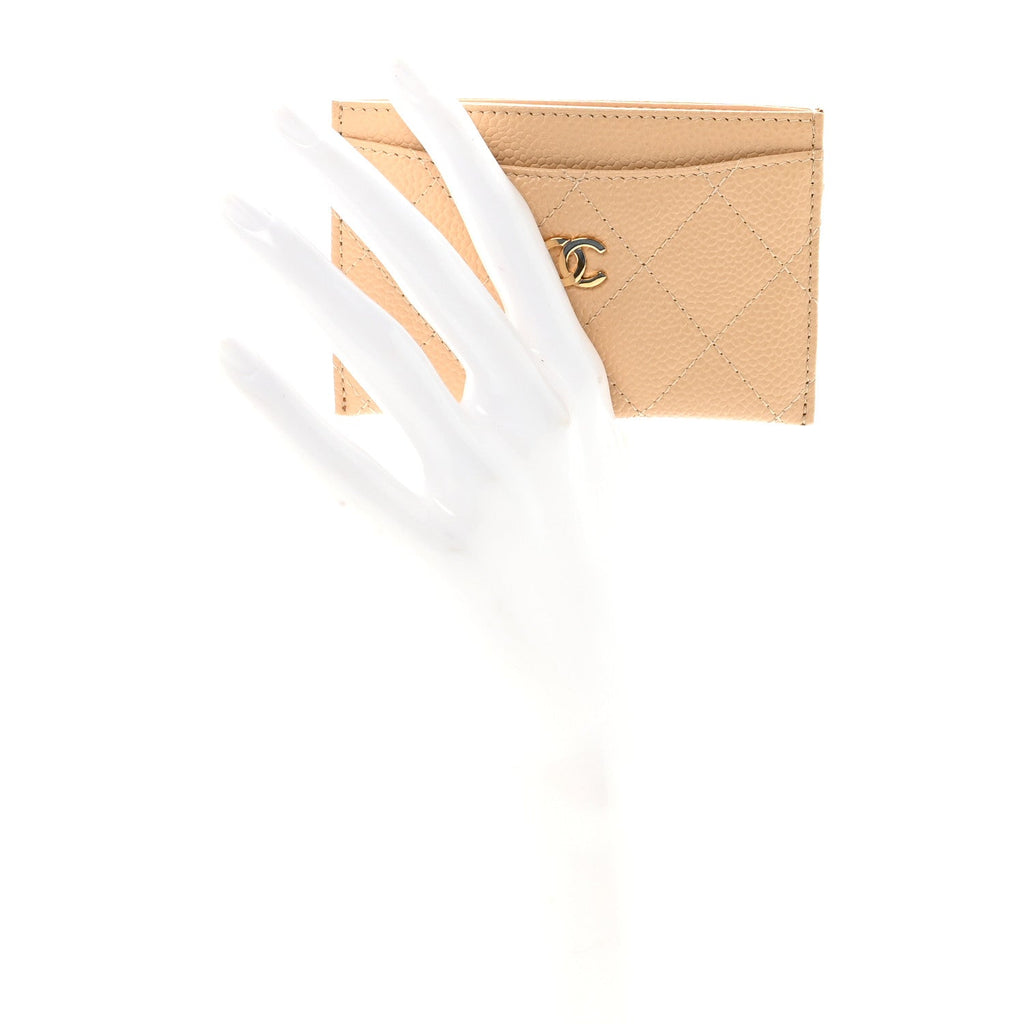 Caviar Quilted  Holder Light Beige