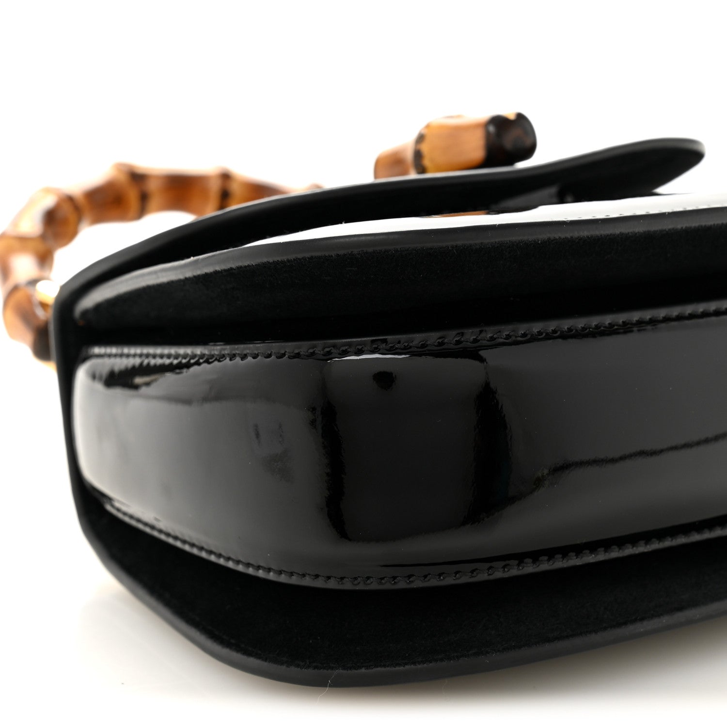 Patent Crystal Mini Bamboo 1947 Top Handle Chain Bag Black