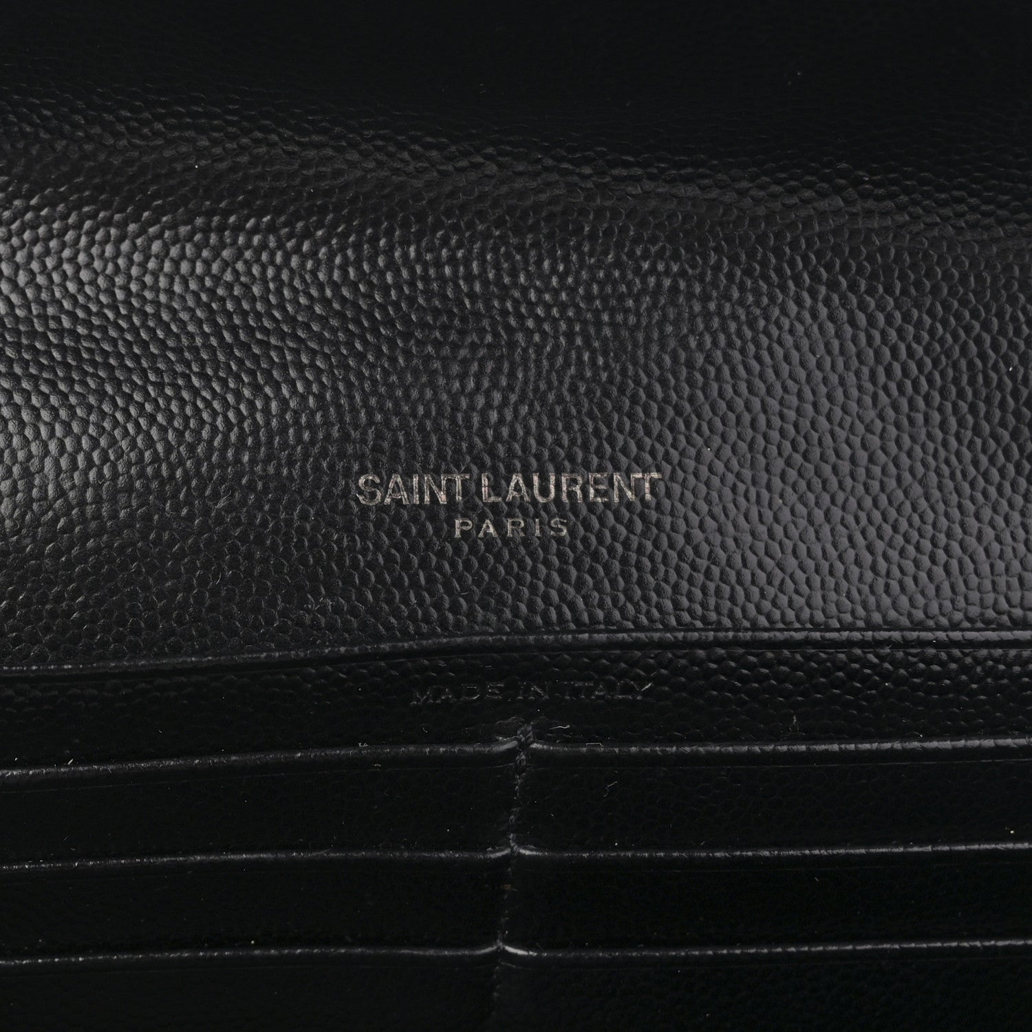Grain De Poudre Matelasse Chevron Monogram Flap Wallet Black