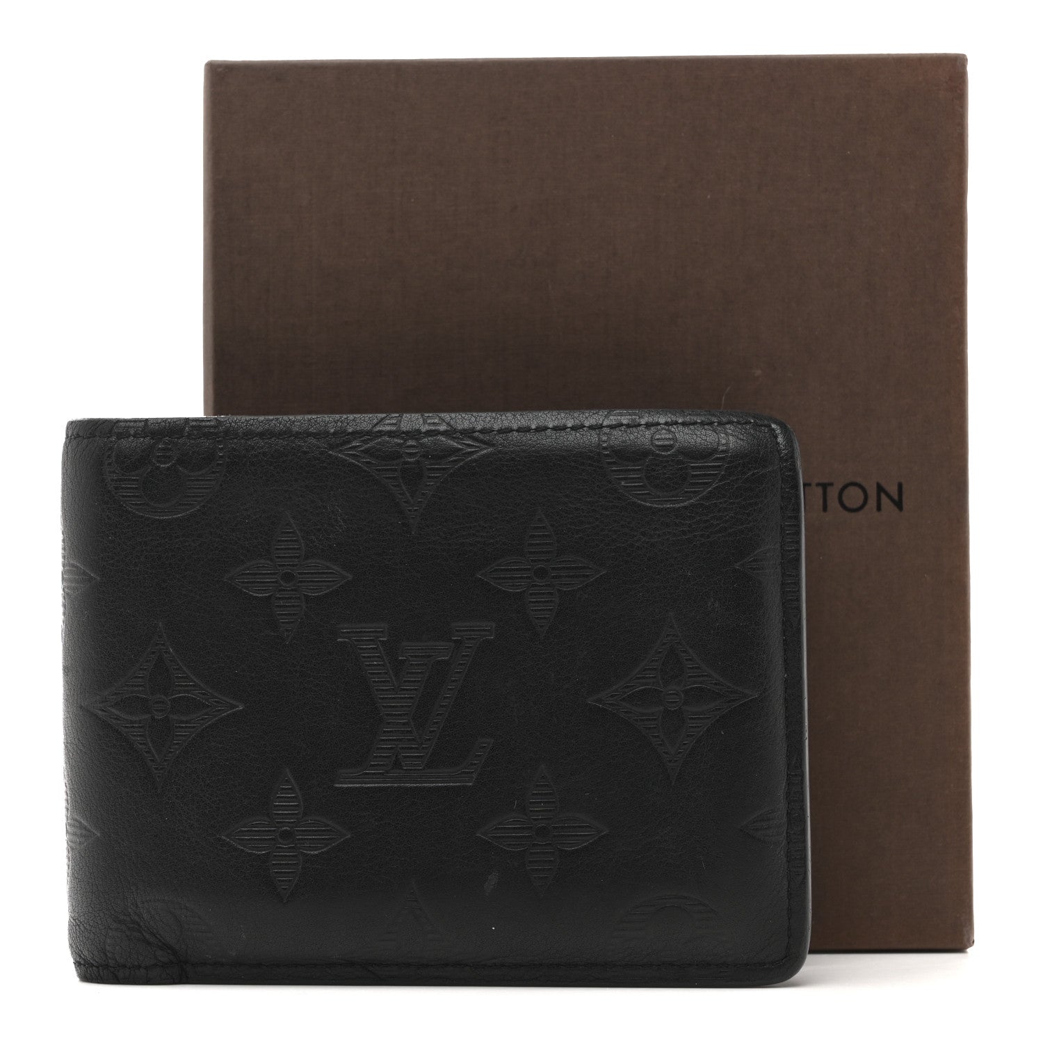 Calfskin Monogram Shadow Multiple Wallet Black