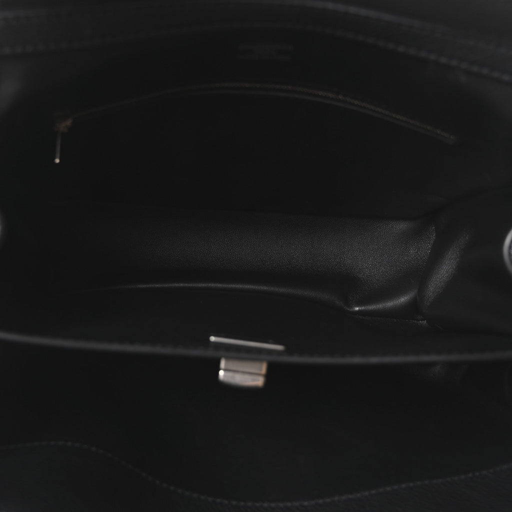 Grained Calfskin Small Rodeo Top Handle Handbag Black