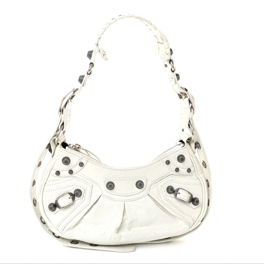 Agneau Arena Le Cagole Shoulder Bag XS Optic White